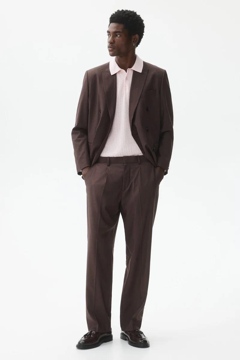 H&M Slim Fit Cable-knit polo shirt